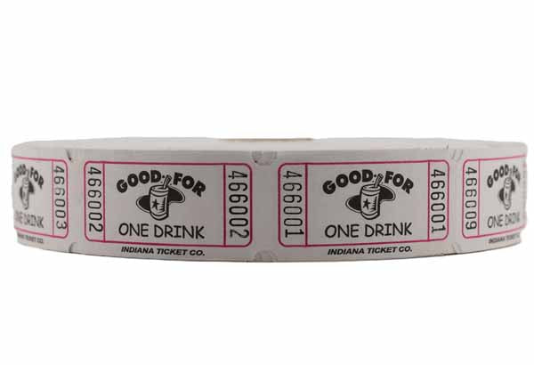 ROLL TICKETS 2000 GOOD 1 DRINK WHITE