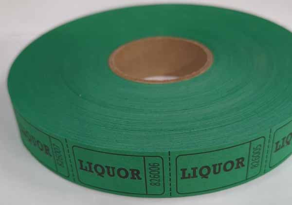 ROLL TICKETS 2000 LIQUOR GREEN