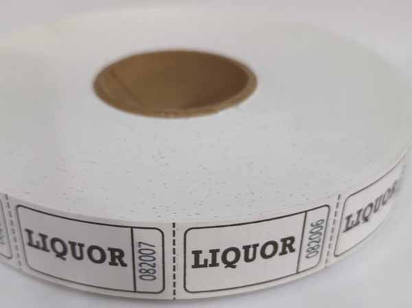 ROLL TICKETS 2000 LIQUOR WHITE