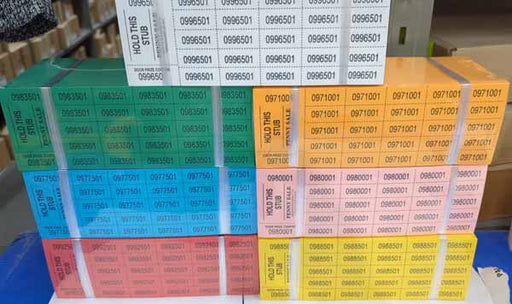 Assorted Colour Penny Sale Ticket Sheets, 500 Pack