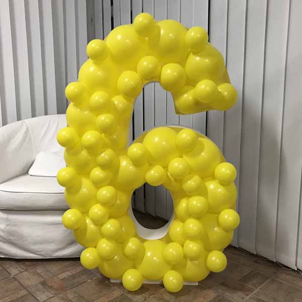 120 cm Number 6 Balloon Mosaic Frame