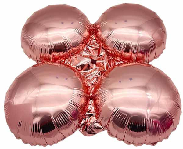 8-Inch Metallic Rose Gold Foil Quad Balloon