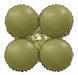 17-Inch Matte Olive Green and Black Foil Quad Balloon