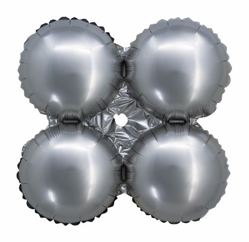 17 Inch Matte Silver Foil Quad Balloon