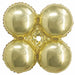 17-Inch White, Gold and Black Foil Quad Balloon