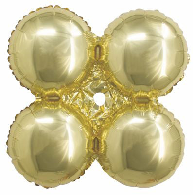 8 Inch Chrome White Gold Foil Quad Balloon