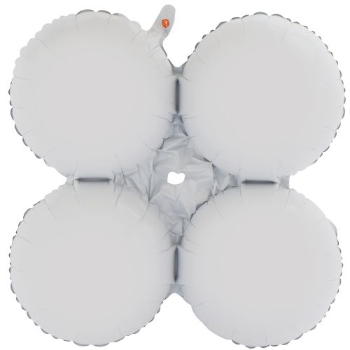 8 Inch White Foil Quad Balloon