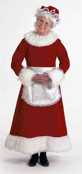 Burgundy Velvet Mrs. Claus Costume, Size 16-18