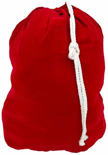 Red Velvet Santa Toy Bag, 29 x 36 Inches
