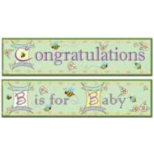 "Adorable B Is For Baby Banner - Double Pack: 15" X 5' Each"