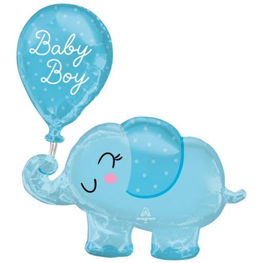"Adorable Baby Boy Elephant Balloon - 29 Inch Xl Shape - P35 Package"