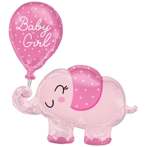 "Adorable Baby Girl Elephant Balloon – 29" Xl Shape P35 Package"