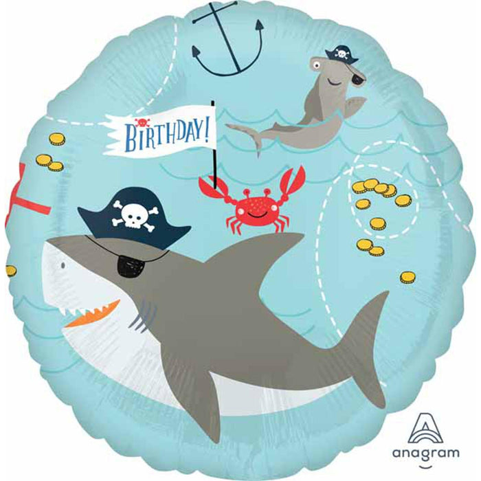 Ahoy Birthday 18" Round S40 Flat Balloon.