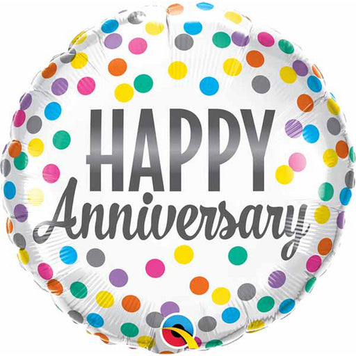 "Anniversary Confetti Dots Balloon Package - 18" Round"