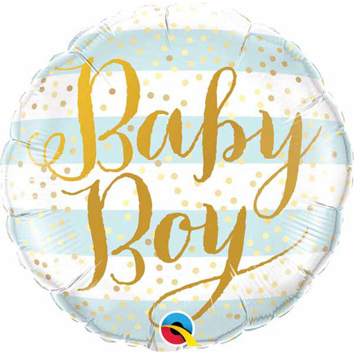 "Baby Boy Blue Stripes Balloon Pack - 18" Round"