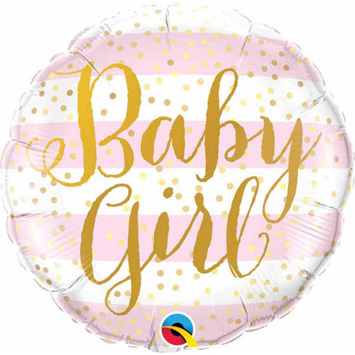 "Baby Girl Pink Stripes 18" Round Pillow Package"