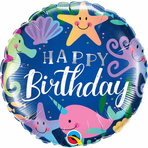 Colorful 18-inch Happy Birthday Fun Under The Sea Balloon