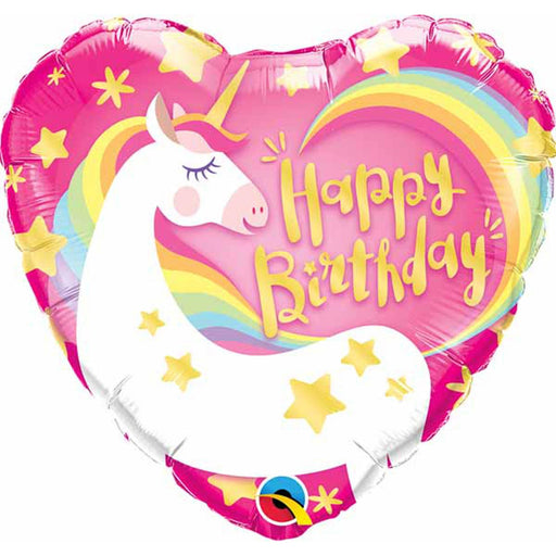 An 18-inch multicolor foil balloon with a magical unicorn, perfect for creating a fantasy-filled birthday celebration.