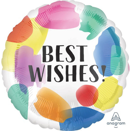 "Best Wishes Painted Balloon Package - 18" Round Hexagon S40"