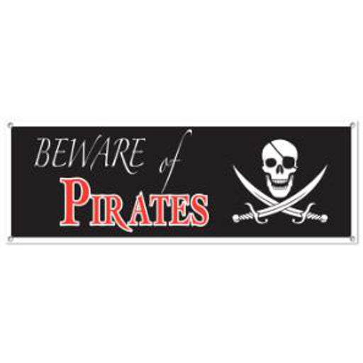 "Beware Of Pirates" Banner - 5'X21"