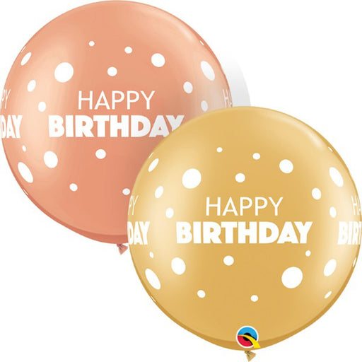 Big & Little Dots Birthday Balloon Pack - 36" Asst 2/Bg