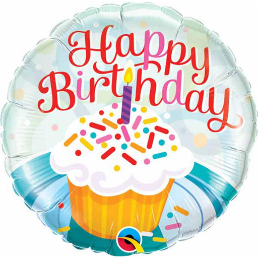 "Birthday Cupcake & Sprinkle Balloon Package - 18" Round"