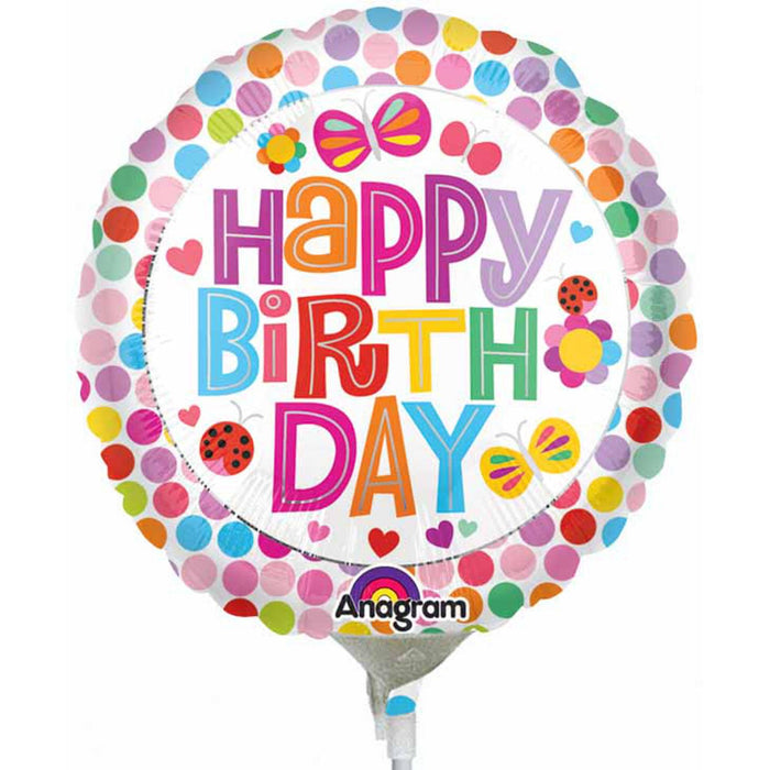 "Birthday Flower Mylar Balloon"