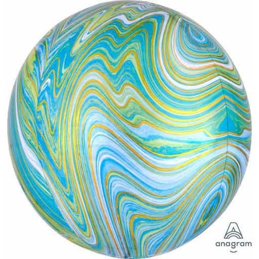 Blue Green Marblez Orbz Xl Balloon Pkg.