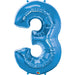 Blue Number 3S - 16" - Pack Of 25 (00455)