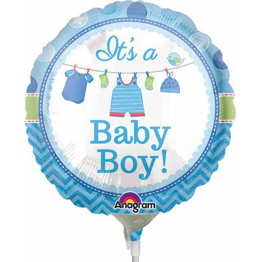 "Boy Shower With Love Mylar Balloon - 4" A10 Size"