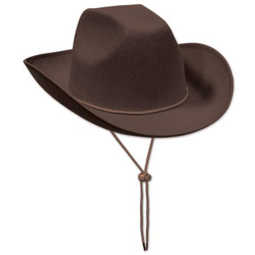 "Brown Felt Cowboy Hat - Classic Western Style"