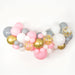 Bubblegum Pink, White, Gray and Gold Balloon Arch and Garland Kit (5, 10, 16 foot)