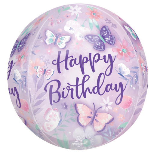 Butterfly-Themed Happy Birthday Balloon Set With Variety Pack