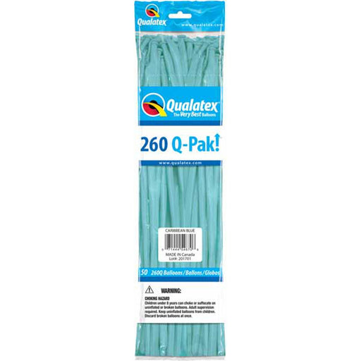 Caribbean Blue Latex Balloons - 50 Count Pack