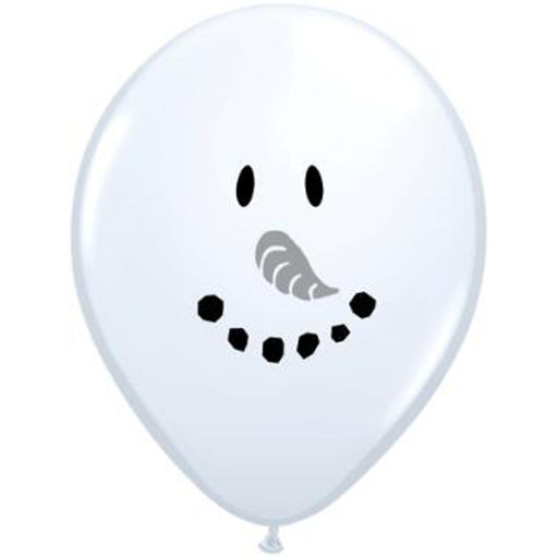 5" Latex Balloons White Snowman  (100/Pk)