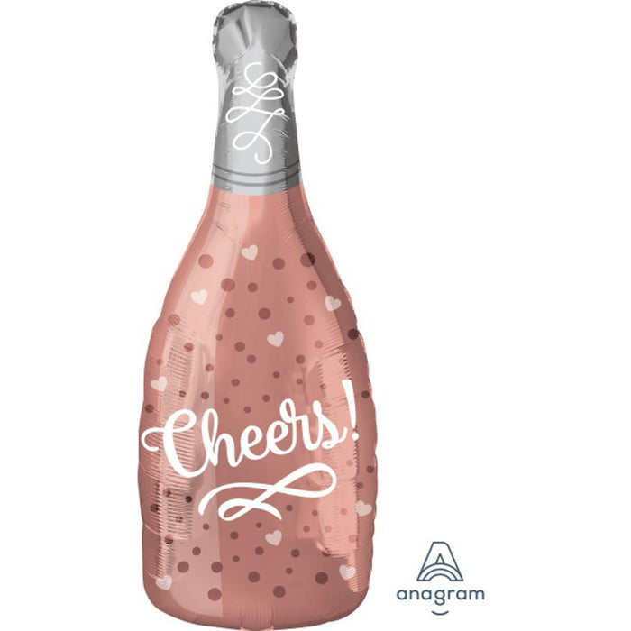 Cheers Rose Bottle 26" Decoration Pkg