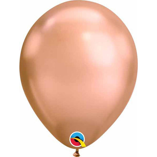 Chrome Rose Gold Latex Balloons - Pack Of 100 (7 Inch)
