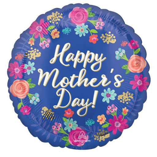 Circled Floral Round Vase With S40 Flower Food - 18"