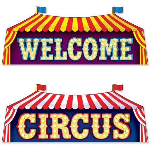 "Circus Sign Cutouts (2/Pkg) - Add Fun And Nostalgia To Your Party!"