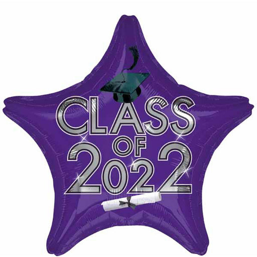 "Class Of 2022 Purple Star Decoration - 19" Flat"