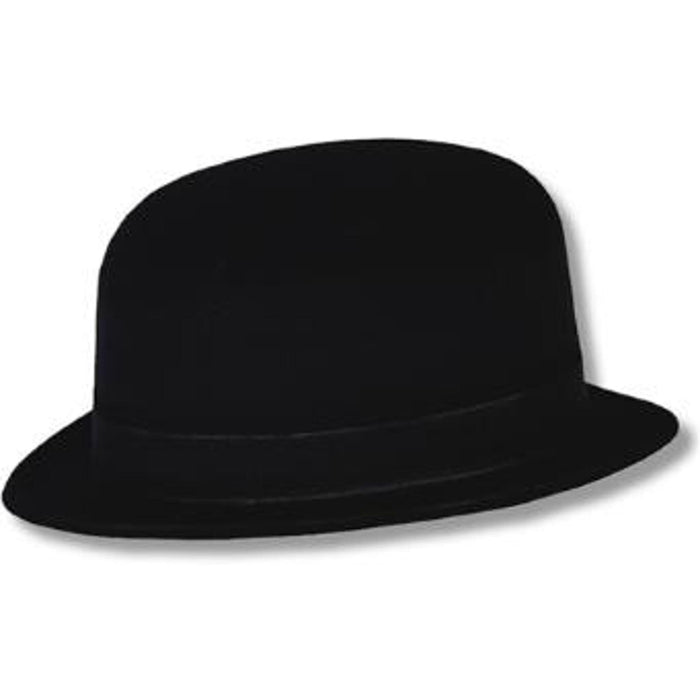 "Classic Black Velour Derby Hat In Bulk"