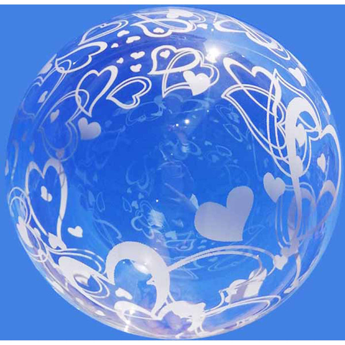 "Clear Bubble Balloon With Floating Heart - 18 Inches"