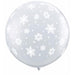 36" Clear Snowflakes Latex Balloons (2/Pk)