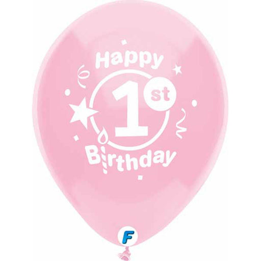 Funsational 12" Happy 1st Birthday Party Balloon (8/Pk)