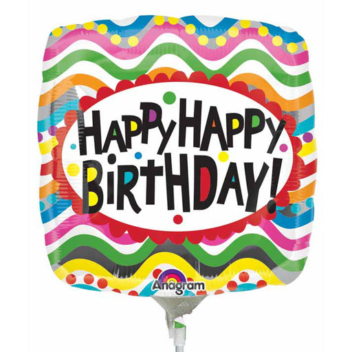 Colorful 9" Happy Birthday Mylar Balloon