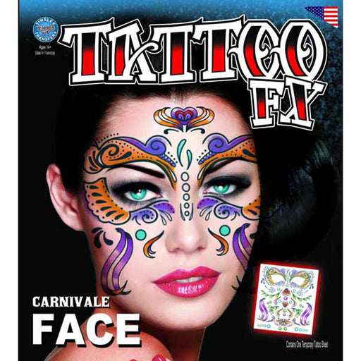 Colorful Carnavale Face Temporary Tattoos