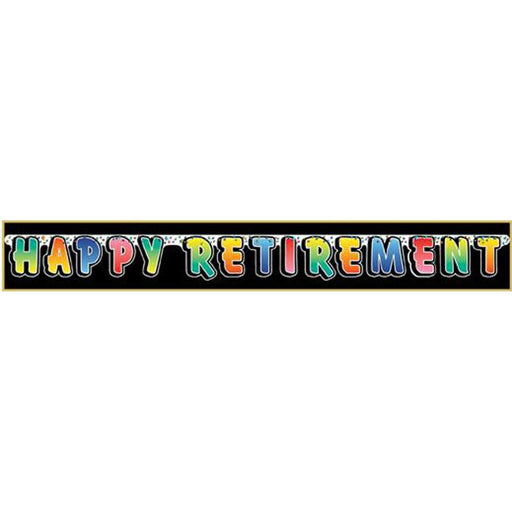 "Colorful Happy Retirement Streamer For Parties"