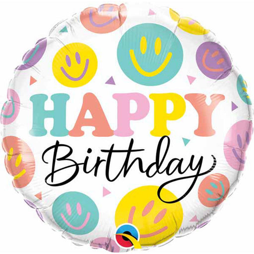 Radiant Smiles Celebration 18″ Birthday Colorful Smiles Balloon (5/Pk)