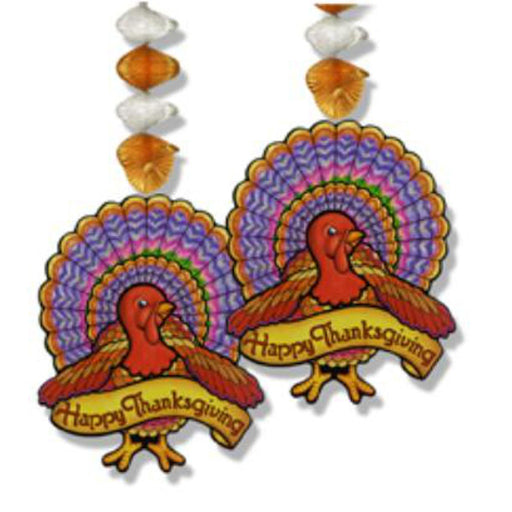  30" Colorful Thanksgiving Turkey Danglers (6/Pk)