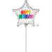 Colourful Hbd Mylar Balloon - 9" Dots Str A15